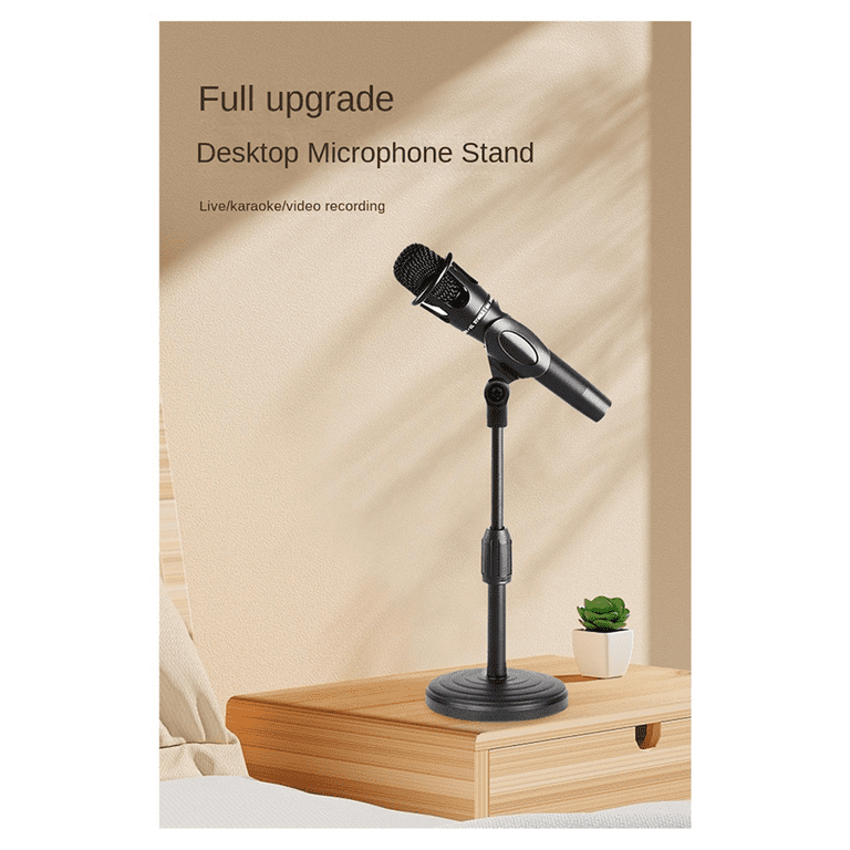 5pcs Microphone Desktop Stand Disc Retractable Microphone Stand
