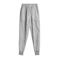 thumbnail image 2 of Ceisia Men Solid Color Loose Casual Pants Elastic Waist Drawstring Sports Gift Work Trousers, 2 of 9