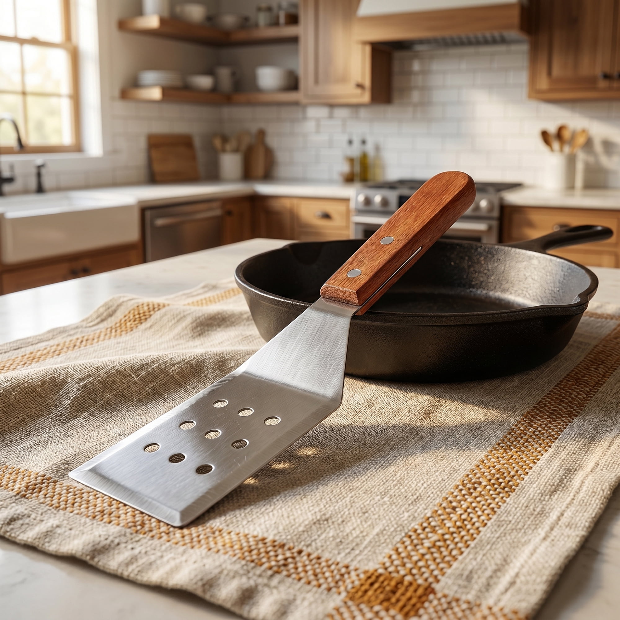 Unique Bargains Kitchen Utensils Spatula for Flipping and Frying Silver 12.3x2.8 inch