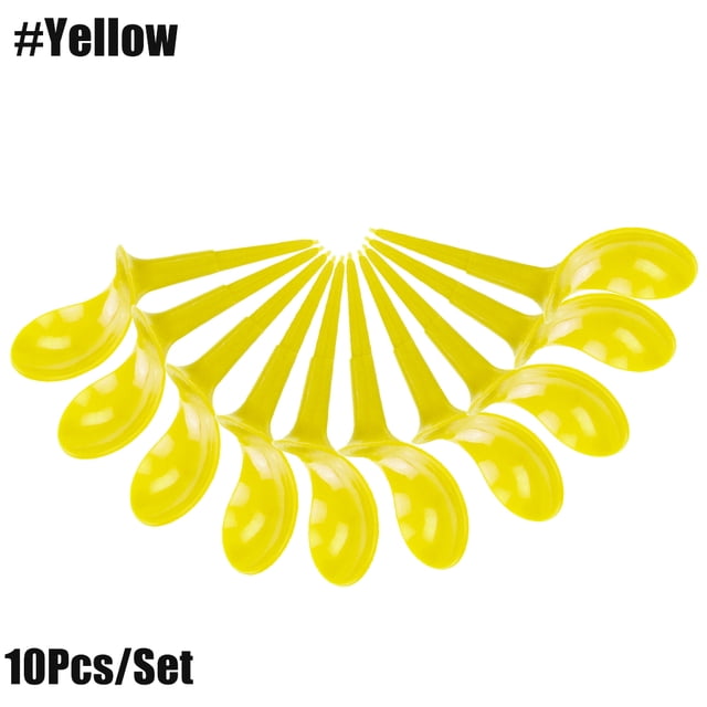 10Pcs/Set 71mm PE Plastic Golf Tee Tees Holder Replacement Driving Range Hitting Trainer Club Accessories Yellow Yellow