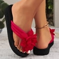 thumbnail image 7 of HTHLVMD Comfortable Non-Slip Beach Shoes, 3d Floral Sandals for Women 2026 Dressy Flatform Thongs Flip Flops Summer Beach Vacation Fashion Casual Flip Flops Elegant Flower Trim Slippers, Red 6, 7 of 7