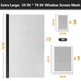 thumbnail image 3 of Window Screens Replacement Repair Kit, 39in x 78in Extended Size Screen Door Mesh Replacement Kit, Durable Fiberglass Mesh Screen Roll with Tools for Windows Doors Patio and Porch Screens, Black, 3 of 7