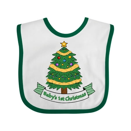 

Inktastic Baby s First Christmas Tree Gift Baby Boy or Baby Girl Bib