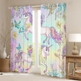 thumbnail image 2 of Feelyou Dreamy Cartoon Unicorn Blackout Curtains Set of 2 (52x84 Each), Kawaii Butterfly Animal Window Curtains, Fairy Tale Theme Curtains and Drapes, Blackout Curtains Room Decor, 2 of 6