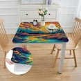 thumbnail image 2 of Acheng Sunset River Mountains Square Tablecloth 100% Polyester Fiber 36*36, 2 of 8