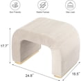 thumbnail image 3 of Modern Ottoman Footstool, Upholstered Small Vanity Foot Rest Stool Chair with Golden Iron Ring, Ottomans for Entryway, Living Room, Bedroom, Beige, 3 of 16
