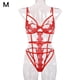 thumbnail image 1 of Mono de lencería Sexy Hollow Flower Lace Erotic Vendaje Body, M, Rojo Yuarrent XX000114-04, 1 of 7