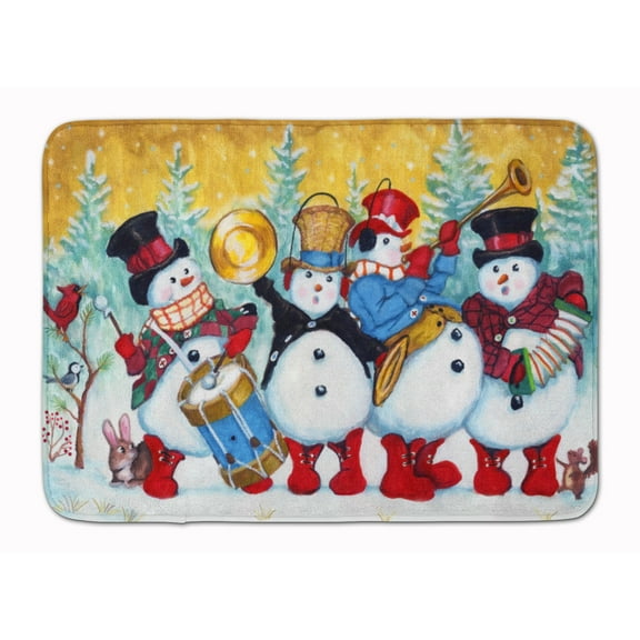 Snowmen Strike up the Band Machine Washable Memory Foam Mat