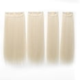 thumbnail image 1 of 4PCS Long Straight Hair Extension Clips Set for Women Clip In Natural Looking Wig Pieces Easy to Wear 22in Length 190g Weight for Layered Hairstyle Daily Wear, 1 of 8