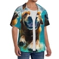 thumbnail image 2 of Daiia Dog Underwater Adventure Men's Linen Shirts Short Sleeve Casual Shirts Button Down Shirt for Men Beach Summer Wedding Shirt-Medium, 2 of 6