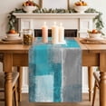thumbnail image 3 of Abstract Grey White Blue Plaid Table Runner 90 Inches Long,Kitchen Dining Tablerunners Classic Geometric Art Linen Table Runners Dresser Scarves for Home Dinner Wedding Holiday Party Decor, 3 of 9