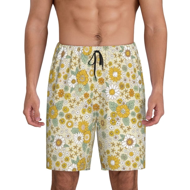 Fotbe Cute Sunflower Pantalones Cortos de Pijama para Hombre, Ropa de Dormir, Pantalones de Pijama Cortos para Hombre-XX-Large
