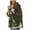 Army Green, variant on Women's Causal Quilted Jacket Lightweight Stand Collar Long Sleeve Zip Up Side Split Warm Winter Coats with Pockets