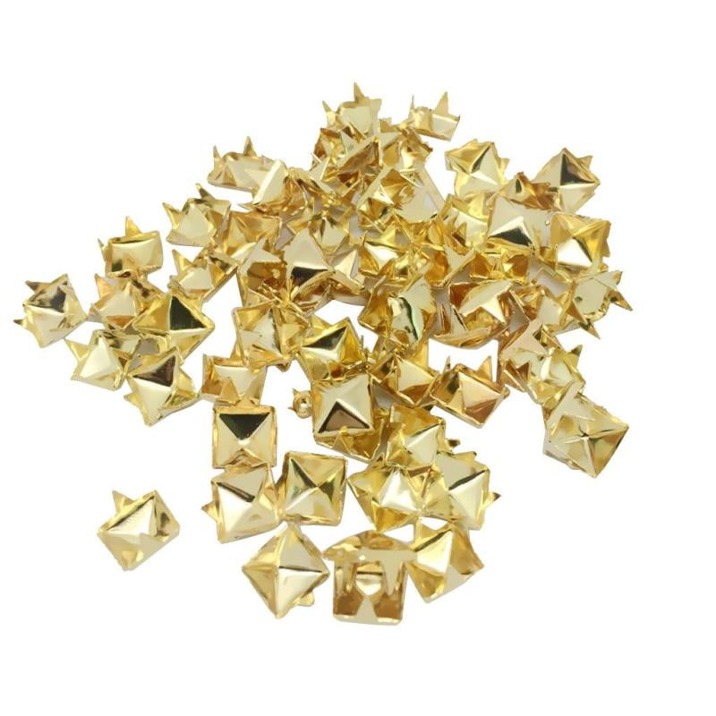 50/100pcs Pyramid Studs Brass High Cup Rivets Leather Craft Bags Shoes DIY 