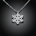 thumbnail image 4 of QQTDFG Rose Platinum Plated Necklace Pendant Snow Flake 20 Inches 1MM Lobster B129-Silver, 4 of 7