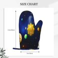 thumbnail image 2 of Cauagu Solar System Print Oven Mitts 2 Piece Set,BBQ Gloves Grilling Gloves Kitchen Silicone Oven Gloves Heat Resistant Oven Mitts for Barbecue Cooking & Baking, 2 of 6
