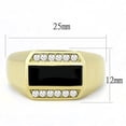 thumbnail image 4 of Anillo Color Oro Para Hombres de Acero Inoxidable Onyx con Diamantes, 4 of 4