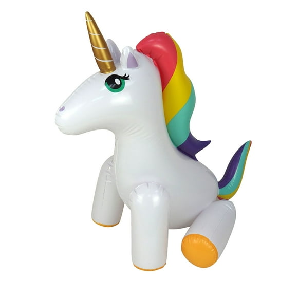 Juguete inflable de unicornio rociador de agua de verano divertido para exteriores