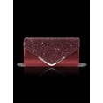thumbnail image 3 of REMANLAND Glitter Envelope Evening Clutch Bag with Matching Teardrop Rhinestone Jewelry Set, Necklace Earrings Bracelet Formal Handbag for Wedding Prom Party, 3 of 8