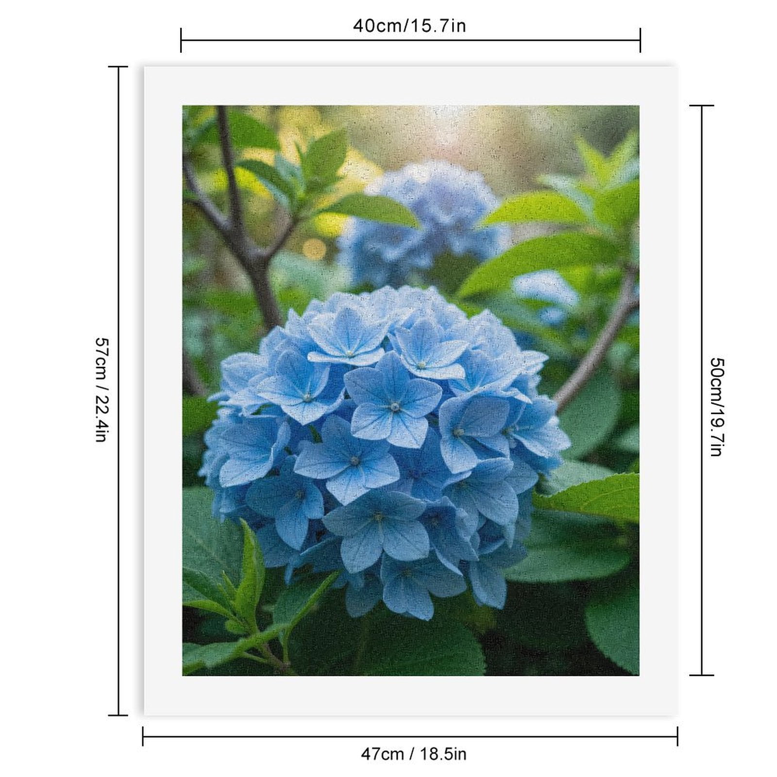 Paint by Numbers Kit for Adults, Blue Hydrangea Blooming Garden Paint by Numbers, Easy Paint by Numbers Kit for Adults Beginner, DIY Adult Paint by Number Kits on Canvas, 12x16in Home Decor