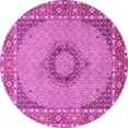 thumbnail image 1 of Ahgly Company Indoor Round Medallion Pink Traditional Area Rugs, 8' Round, 1 of 4