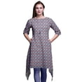 thumbnail image 1 of Bimba Purple Leaves & Dahlia Floral Indian Tunic Tops For Girls Printed Casual Top For Women Ethnic Kurti X-Large, 1 of 6