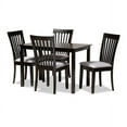 thumbnail image 2 of Baxton Studio Minette Modern and Contemporary Gray Fabric Upholstered Espresso Brown Finished Wood 5-Piece Dining Set, 2 of 5