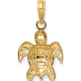 thumbnail image 4 of 14K Yellow Gold Textured Sea Turtle Charm (14.3 X 12.7) Made In United States k7662, 4 of 5