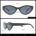 thumbnail image 5 of Womens Mod Beveled Thick Cat Eye Retro Fashion Plastic Sunglasses All Black, 5 of 8