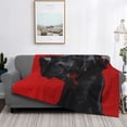 thumbnail image 2 of Rateoe Black Dog Red Background Pattern Flannel Throw Blanket, Ultra-soft Blanket for Bed, Couch, Car, Hypoallergenic Anti-pilling blanket-, 2 of 6