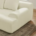 thumbnail image 6 of 110" Modular Sectional Sofa, Boneless L-Shape Cloud Couch with 30" Deep Seat, Modern Upholstered Velvet Compressed Sofa with Chaise for Living Room, Beige, 6 of 7