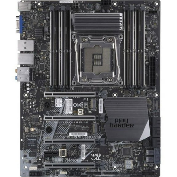 Supermicro C9X299-PGF Desktop Motherboard, Intel Chipset, Socket R4 LGA-2066, Intel Optane Memory Ready, ATX