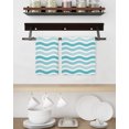 thumbnail image 3 of Turquoise White Ombre Kitchen Dish Towels for Drying Dishes Set of 3, Modern Geometric Gradient Ocean Striped Waffle Weave Microfiber Hand Tea Bathroom Towels Quick Dry & Absorbent Towel 15.7x23.6, 3 of 7