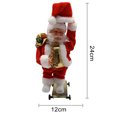 thumbnail image 6 of harmtty Xmax Electric Santa Ornament Music Skateboard Good Detals Display Shop Window Decoration Soft Colorful New Year Party Decoration Doll Desktop Ornament B, 6 of 7