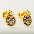 thumbnail image 2 of Pendientes de para mujeres y niñas, pendientes de joyería, regalos para mujeres, pendientes de , pendientes de dieciocho hipoalergén Hugo Pendientes de piña de moda, 2 of 6