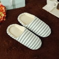 thumbnail image 6 of JeashCHAT Stripe Fuzzy Slippers for Women Men, Soft Plush Comfy Slip On House Slippers Warm Soft Soled Indoor Floor Cotton Slipper for Home Hotel Bedroom, 6 of 8