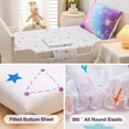 NTBED 4PCS Ombre Toddler Bedding Set Blue Purple Gradient Glitter Stars