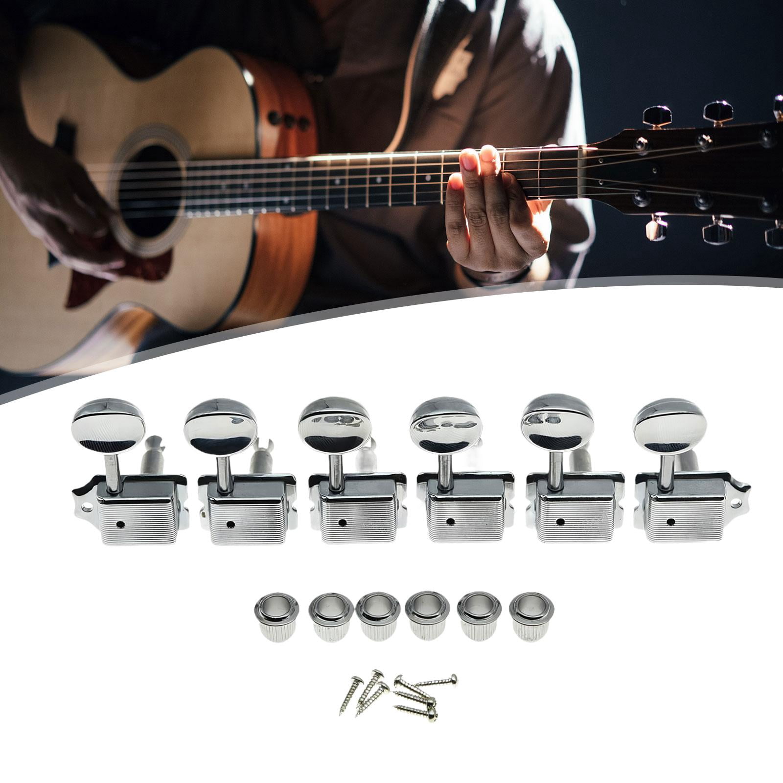 JWQFBC 6 Pieces Retro Electric Guitar Tuners Split Shaft Spare Parts Guitar Tuning Pegs Silvery