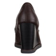 thumbnail image 4 of YDN Women Dressy Loafers Pumps Square Closed Toe Slip On Wedge High Heels Shoes Shopping Daily Wear Size 9 Brown, 4 of 4