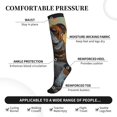 thumbnail image 3 of Lsque Flower Field Cute Bulldog Pattern Sport Compression Socks for Men & Women 15-20 mmHg Knee High Nurse Pregnant Running Medical and Travel Athletic, 3 of 6