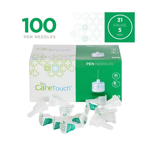 Care Touch Insulin Pen Needles 31 Gauge, 3/16 Inches, 5mm 100 Pen
