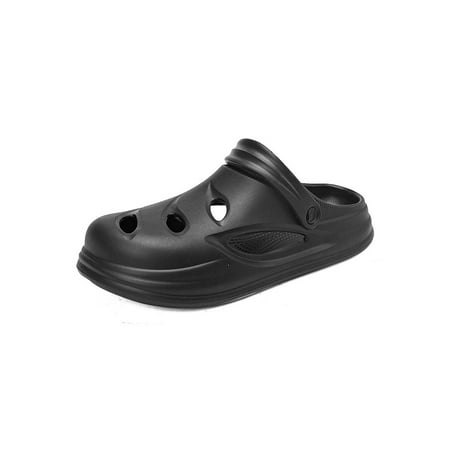 

Gomelly Womens Mens Garden Shoes Adjustable Strap Clogs Slip On Beach Sandals Casual Shower Slippers Unisex Water Sandal Black 6