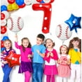 thumbnail image 4 of 5 Pcs Baseball Balloons Set - Includes Baseball Foil Balloons, Number 7 Balloon, Blue Red Star Balloons, Baseball Stickers for Baseball Party Supplies, 4 of 7