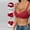 Red, variant on Teyfeniy Halter Jelly Bras for Women Seamless Wireless Balconette Comfy Bralettes with Pad Lift and Support Solid Color No Underwire V Neck Bras
