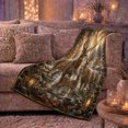 thumbnail image 6 of Deer Family in Snowy Christmas Forest with Lanterns, Cheerful Rustic Wildlife Style for Deer Lovers, Warm Flannel Blanket for Living Room and Cabin, Christmas Gift, Home Decor, 6 of 9
