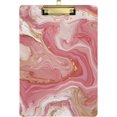 thumbnail image 2 of FMSHPON Fluid Marble Coral Gold Clipboard Hardboard Wood Nursing Clip Board and Pull for Standard A4 Letter 13x9 inches, 2 of 5