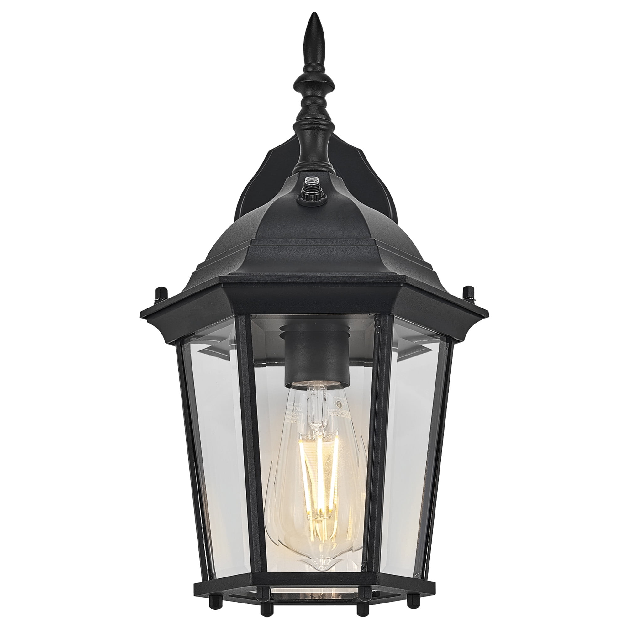 Design House 589564 Oak Creek Outdoor Wall Light Dusk to Dawn Downlight, Black