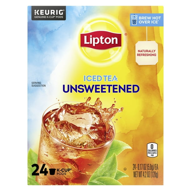 Lipton Iced Tea K Cup Pods Black Tea Caffeinated Tea Bags 24 Ct Walmart Com
