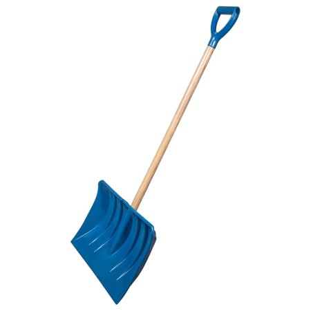 Heavy Duty Shovel - Snow Barn Grain & Industrial - 18in Blue Utility Shovel w/ Non-Stick Blade & Hardwood D-Grip