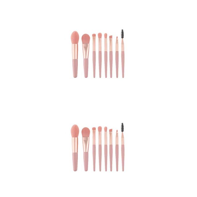 Minnieouse 8 Pieces/Set Facial Makeup Brush Eye Eyebrow Portable Blush Up Tools Shadow Foundation Cosmetics Brushes Powder Make 2piezas